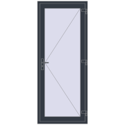 DOOR KORSA ENERGY-SAVING REHAU SYNEGO 900x2200 mm ANTHRACITE_GREY_STRUKTURAL two-sided