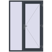DOOR KORSA OPTIMUM REHAU BRILLANT 1350x2015 mm ANTHRACITE_GREY_STRUKTURAL two-sided