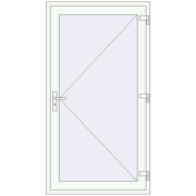 DOOR KORSA ENERGY-SAVING REHAU SYNEGO 1090x2020 mm RAL 9016 Traffic white two-sided