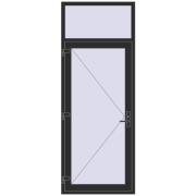 DOOR KORSA ENERGY-SAVING REHAU SYNEGO 960x2500 mm BLACK_STRUCTURAL two-sided