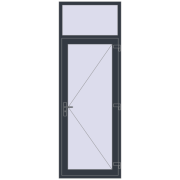 DOOR KORSA OPTIMUM REHAU BRILLANT 900x2550 mm ANTHRACITE_GREY_STRUKTURAL two-sided