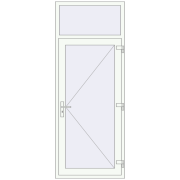 DOOR KORSA OPTIMUM REHAU BRILLANT 900x2297 mm RAL 9016 Traffic white two-sided