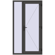 Drzwi zewnętrzne 1200x2200 mm DOOR KORSA OPTIMUM REHAU BRILLANT BASALT_GREY dwustronny