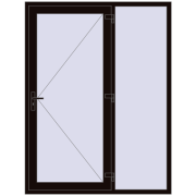 DOOR KORSA ENERGY-SAVING REHAU SYNEGO 1600x2100 mm BLACK_BROWN dwustronny