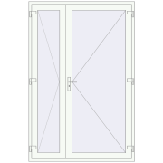 Entrance doors 1560x2360 mm DOOR KORSA ALU STANDARD 72 RAL 9016 Traffic white two-sided