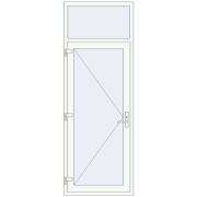 Entrance doors 900x2500 mm DOOR KORSA OPTIMUM REHAU BRILLANT RAL 9016 Traffic white two-sided