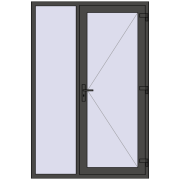 DOOR KORSA OPTIMUM REHAU BRILLANT 1400x2100 mm BASALT_GREY two-sided