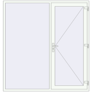 Entrance doors 2000x2100 mm DOOR KORSA ENERGY-SAVING REHAU SYNEGO RAL 9016 Traffic white two-sided