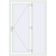 DOOR KORSA ENERGY-SAVING REHAU SYNEGO 1460x2150 mm RAL 9016 Traffic white two-sided