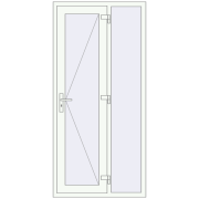 Entrance doors 1000x2100 mm DOOR KORSA OPTIMUM REHAU BRILLANT RAL 9016 Traffic white two-sided