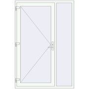 DOOR KORSA OPTIMUM REHAU BRILLANT 1420x2100 mm RAL 9016 Traffic white two-sided