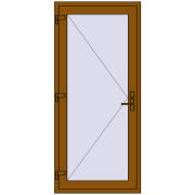 DOOR KORSA OPTIMUM REHAU BRILLANT 900x2000 mm GOLDEN OAK dwustronny