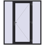 DOOR KORSA OPTIMUM REHAU BRILLANT 1800x2100 mm BLACK_ULTI-MATT two-sided