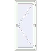 DOOR KORSA ENERGY-SAVING REHAU SYNEGO 900x2100 mm RAL 9016 Traffic white two-sided