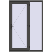 DOOR KORSA OPTIMUM REHAU BRILLANT 1400x2100 mm BASALT_GREY two-sided