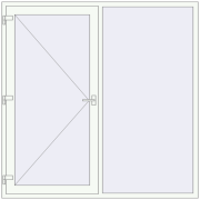Drzwi zewnętrzne 2000x2000 mm DOOR KORSA ENERGY-SAVING REHAU SYNEGO RAL 9016 Traffic white dwustronny