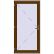 DOOR KORSA ENERGY-SAVING REHAU SYNEGO 1100x2200 mm WALNUT two-sided