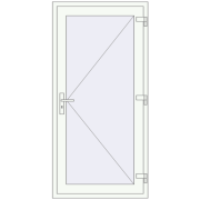 DOOR KORSA OPTIMUM REHAU BRILLANT 900x1850 mm RAL 9016 Traffic white two-sided