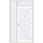 Entrance doors 1300x2300 mm DOOR KORSA OPTIMUM REHAU BRILLANT RAL 9016 Traffic white two-sided