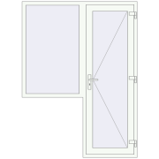 DOOR KORSA OPTIMUM REHAU BRILLANT 1550x2100 mm RAL 9016 Traffic white two-sided