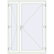 Drzwi zewnętrzne 1500x2080 mm DOOR KORSA OPTIMUM REHAU BRILLANT RAL 9016 Traffic white dwustronny