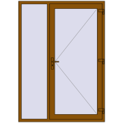 Entrance doors 1500x2100 mm DOOR KORSA ENERGY-SAVING REHAU SYNEGO GOLDEN OAK two-sided