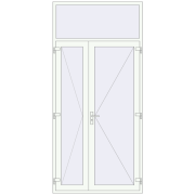Entrance doors 1400x3000 mm DOOR KORSA ENERGY-SAVING REHAU SYNEGO RAL 9016 Traffic white two-sided Entrance doors 1400x3000 mm DOOR KORSA ENERGY-SAVING REHAU SYNEGO RAL 9016 Traffic white two-sided