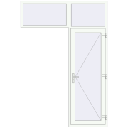 DOOR KORSA ENERGY-SAVING REHAU SYNEGO 1800x2610 mm RAL 9016 Traffic white two-sided