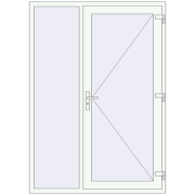 DOOR KORSA ENERGY-SAVING REHAU SYNEGO 1460x2050 mm RAL 9016 Traffic white two-sided