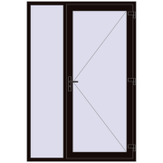 DOOR KORSA ENERGY-SAVING REHAU SYNEGO 1500x2200 mm BLACK_BROWN two-sided
