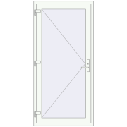 DOOR KORSA OPTIMUM REHAU BRILLANT 1000x2000 mm RAL 9016 Traffic white two-sided