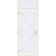 Drzwi zewnętrzne 900x2450 mm DOOR KORSA OPTIMUM REHAU BRILLANT RAL 9016 Traffic white dwustronny
