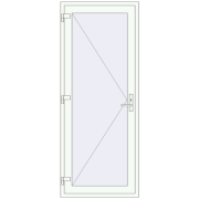 DOOR KORSA ENERGY-SAVING REHAU SYNEGO 900x2250 mm RAL 9016 Traffic white two-sided