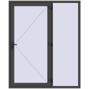 DOOR KORSA OPTIMUM REHAU BRILLANT 1800x2200 mm BASALT_GREY two-sided