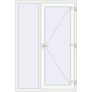 Entrance doors 1350x2015 mm DOOR KORSA OPTIMUM REHAU BRILLANT RAL 9016 Traffic white two-sided