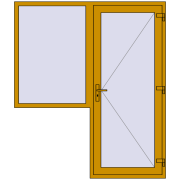 DOOR KORSA ALU STANDARD 72 1800x2100 mm RAL 1005 Honey yellow two-sided