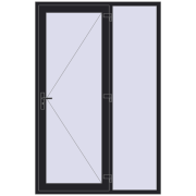 DOOR KORSA ENERGY-SAVING REHAU SYNEGO 1500x2300 mm BLACK_ULTI-MATT two-sided
