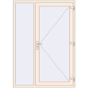 Entrance doors 1500x2100 mm DOOR KORSA ENERGY-SAVING REHAU SYNEGO CREAME_WHITE_50L-2 two-sided