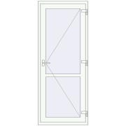 Drzwi wewnętrzne 850x2100 mm REHAU BASE 60 TERRACE (Т94) RAL 9016 Traffic white dwustronny