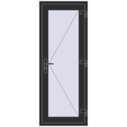 REHAU BASE 60 TERRACE (Т94) 700x1800 mm ANTHRACITE_GREY_GLATT two-sided