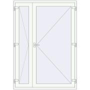 REHAU BASE 60 TERRACE (Т94) 1500x2100 mm RAL 9016 Traffic white two-sided