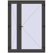 Internal doors 1500x2100 mm REHAU BASE 60 TERRACE (Т94) BASALT_GREY two-sided Internal doors 1500x2100 mm REHAU BASE 60 TERRACE (Т94) BASALT_GREY two-sided