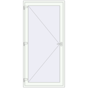 Drzwi wewnętrzne 1080x2280 mm REHAU BASE 60 TERRACE (Т94) RAL 9016 Traffic white dwustronny