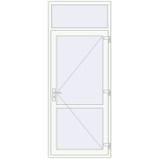 Internal doors 1000x2500 mm REHAU BASE 60 (Z74) RAL 9016 Traffic white two-sided