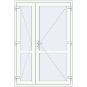 REHAU BASE 60 TERRACE (Т94) 1380x2050 mm RAL 9016 Traffic white two-sided