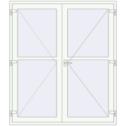 Drzwi wewnętrzne 1770x2050 mm REHAU BASE 60 TERRACE (Т94) RAL 9016 Traffic white dwustronny