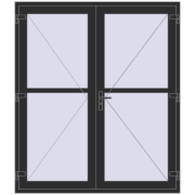 REHAU BASE 60 TERRACE (Т94) 1770x2050 mm BLACK_STRUCTURAL two-sided