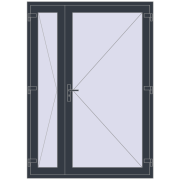 Drzwi wewnętrzne 1500x2100 mm REHAU BASE 60 TERRACE (Т94) ANTHRACITE_GREY_STRUKTURAL dwustronny