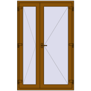 Internal doors 1300x2050 mm REHAU BASE 60 (Z74) GOLDEN OAK two-sided