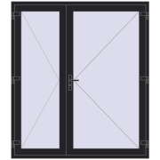 Drzwi wewnętrzne 1800x2050 mm REHAU BASE 60 TERRACE (Т94) BLACK_ULTI-MATT dwustronny Drzwi wewnętrzne 1800x2050 mm REHAU BASE 60 TERRACE (Т94) BLACK_ULTI-MATT dwustronny
